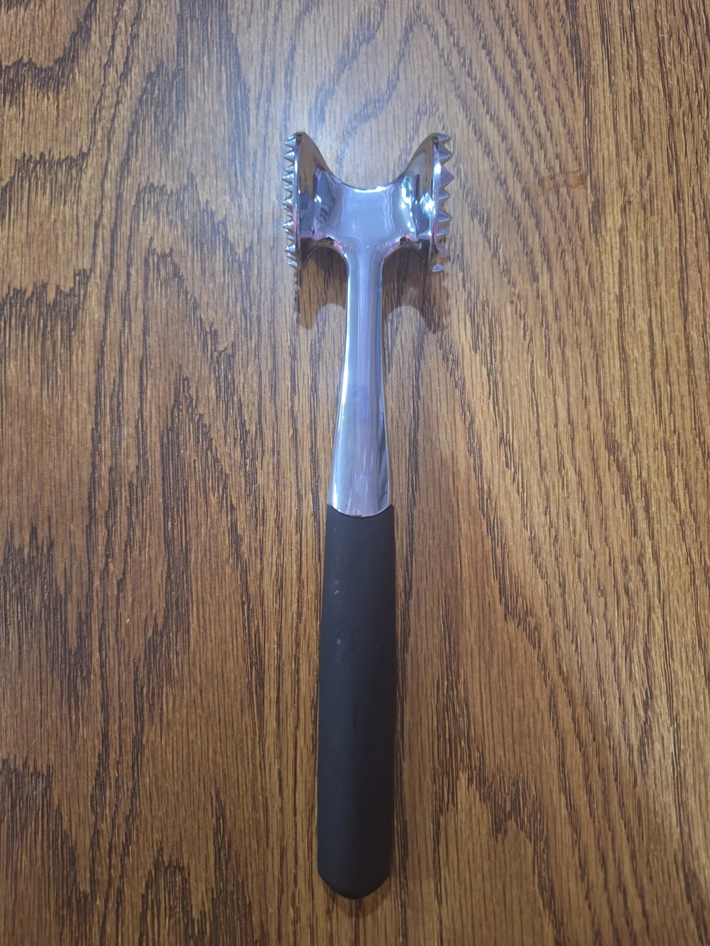 Stainless Steel Meat Tenderizer with Black Handle